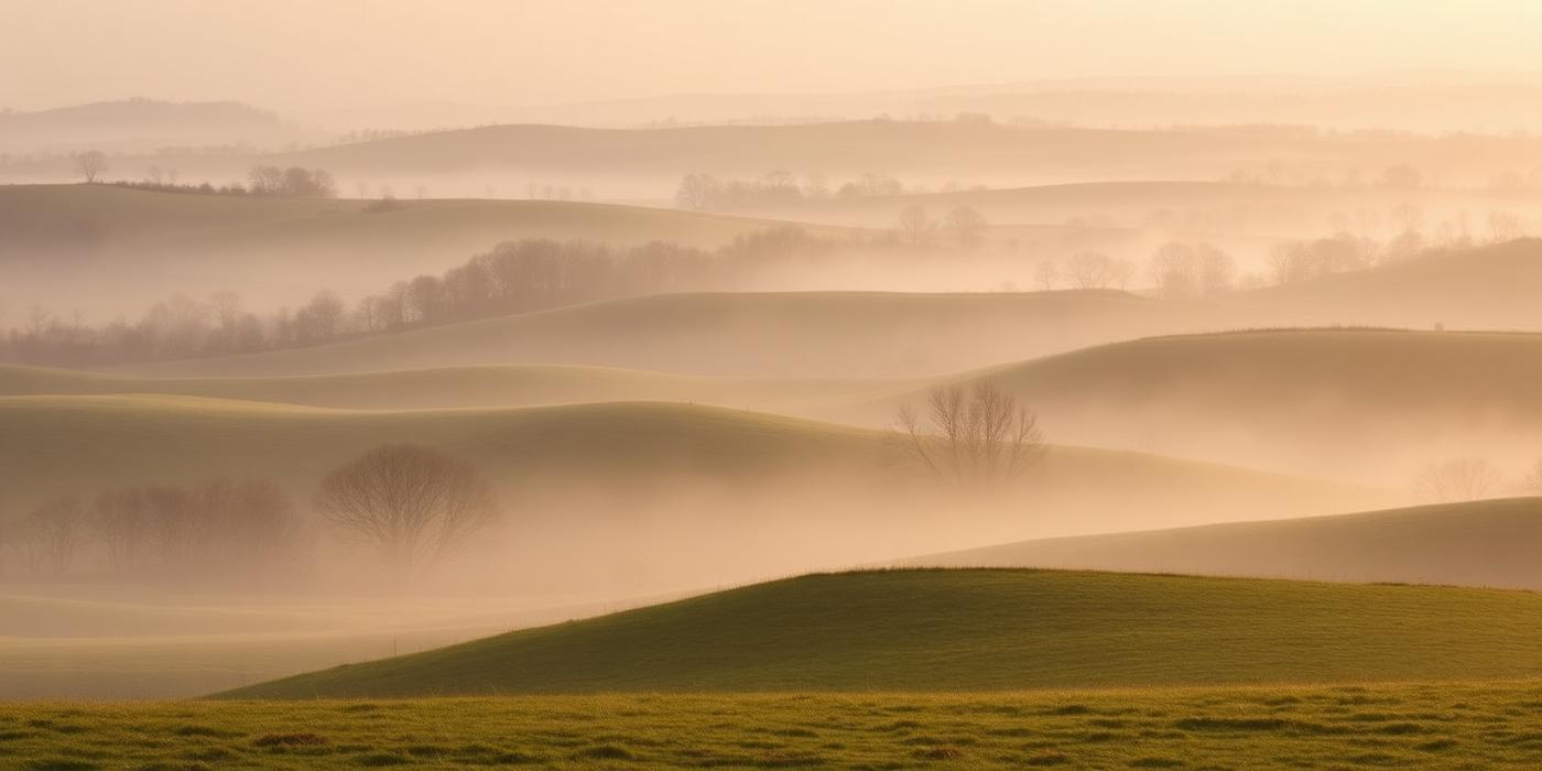 Soft Berkshire countryside at dawn